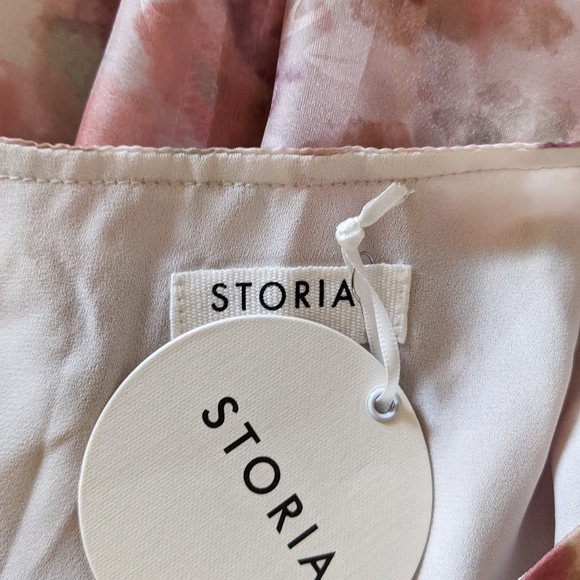 NWT Storia Watercolor Tiered Midi Dress - Picture 4 of 5